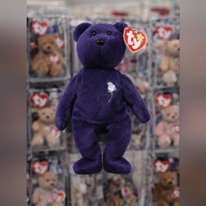 Ty Original Bear  Princess Diana 1997 Retired Beanie Baby Purple